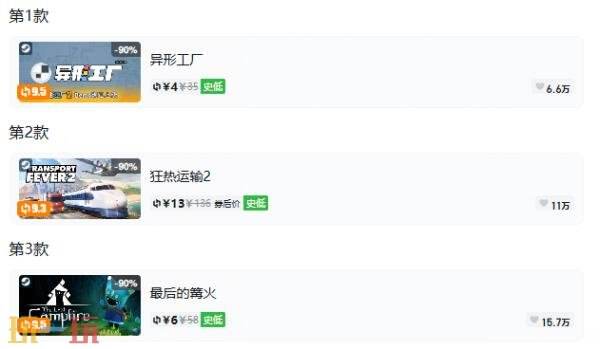 Steam今日史低游戏分享!9月10日史低佳作推荐