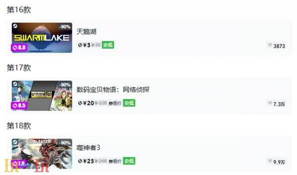 Steam今日史低游戏分享！9月11日史低佳作推荐