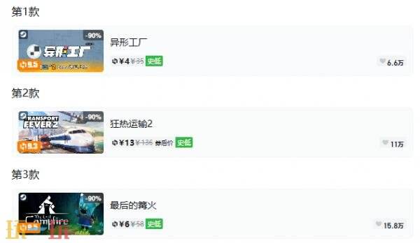 Steam今日史低游戏分享！9月11日史低佳作推荐