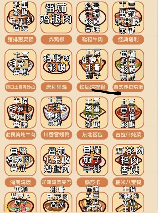 我的休闲时光隐藏菜谱怎么做 我的休闲时光隐藏菜谱大全2026