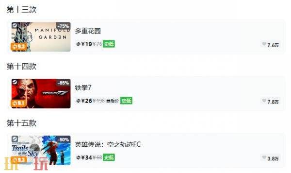Steam今日史低游戏分享!9月14日史低佳作推荐