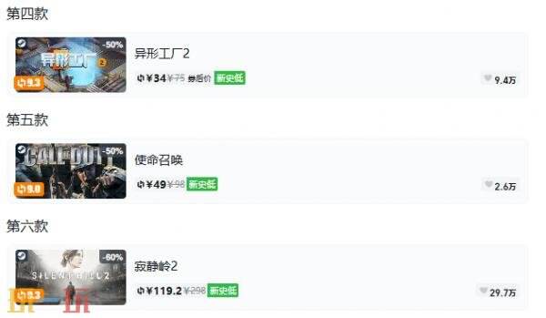 Steam今日史低游戏分享!9月14日史低佳作推荐