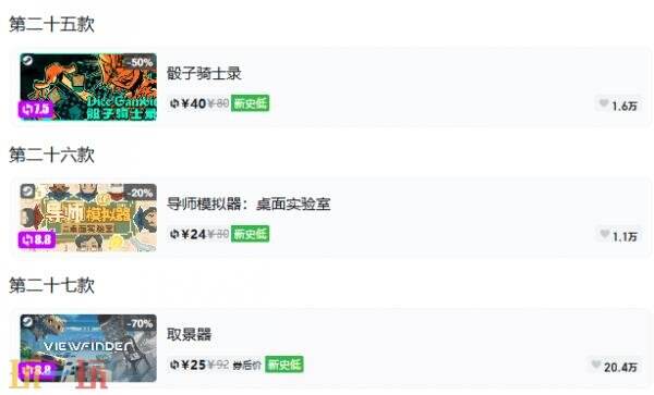 Steam今日史低游戏分享!9月14日史低佳作推荐