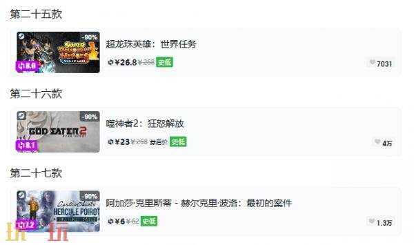 Steam今日史低游戏分享!9月14日史低佳作推荐