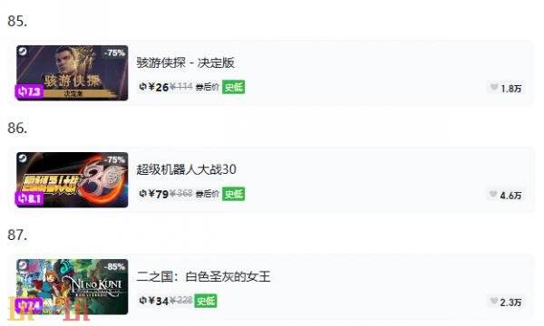 Steam今日史低游戏分享!9月15日史低佳作推荐