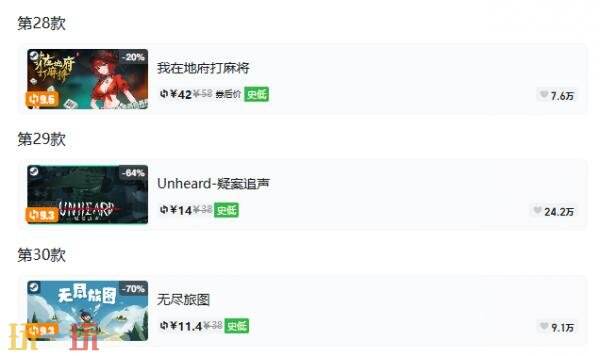 Steam今日史低游戏分享!9月17日史低佳作推荐