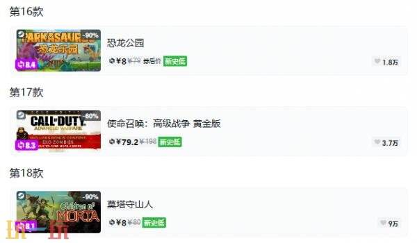 Steam今日史低游戏分享!9月17日史低佳作推荐