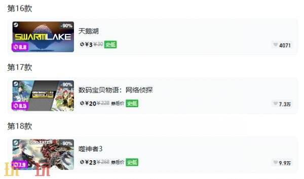 Steam今日史低游戏分享!9月17日史低佳作推荐