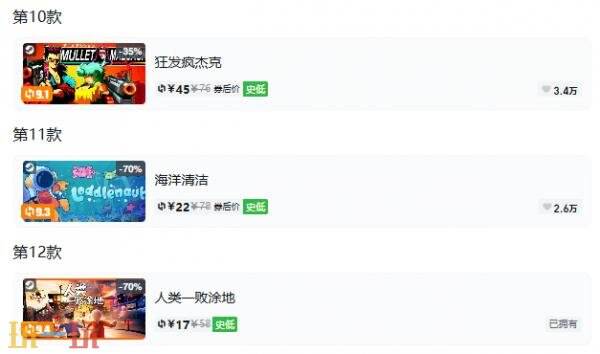 Steam今日史低游戏分享!9月18日史低佳作推荐