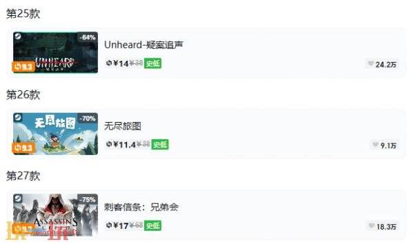 Steam今日史低游戏分享!9月18日史低佳作推荐