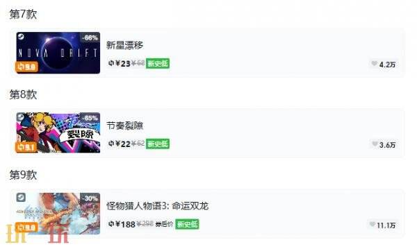Steam今日史低游戏分享!9月18日史低佳作推荐