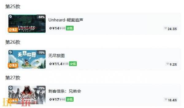 Steam今日史低游戏分享!9月20日史低佳作推荐