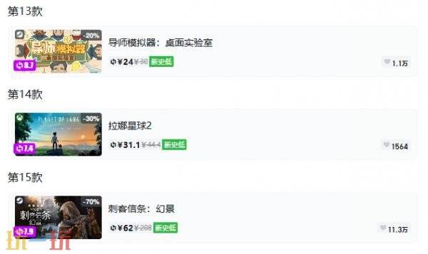 Steam今日史低游戏分享!9月20日史低佳作推荐