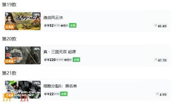 Steam今日史低游戏分享!9月21日史低佳作推荐