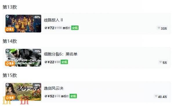 Steam今日史低游戏分享！9月22日史低佳作推荐