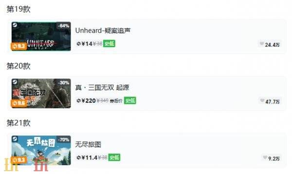 Steam今日史低游戏分享！9月22日史低佳作推荐