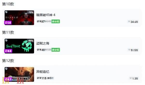 Steam今日史低游戏分享!9月24日史低佳作推荐