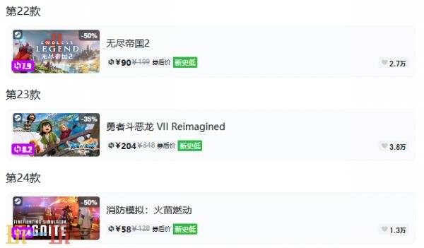 Steam今日史低游戏分享!9月24日史低佳作推荐