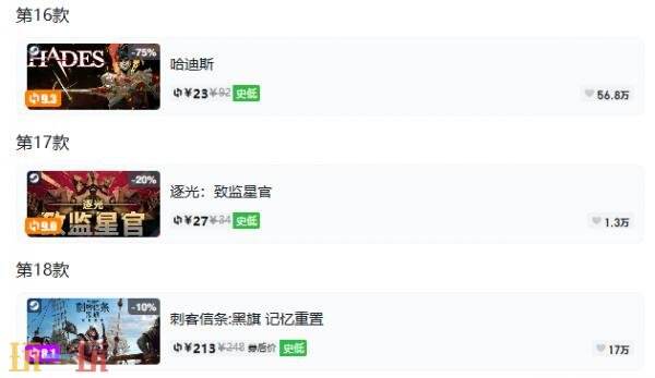 Steam今日史低游戏分享!9月29日史低佳作推荐