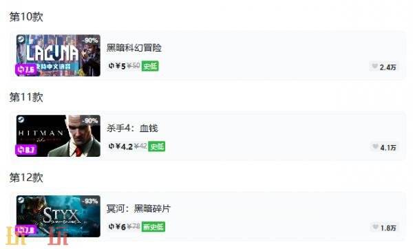 Steam今日史低游戏分享!9月29日史低佳作推荐