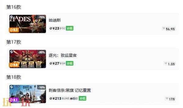 Steam今日史低游戏分享！9月30日史低佳作推荐