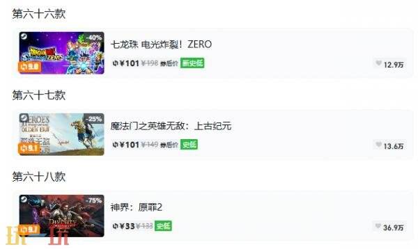 Steam今日史低游戏分享!10月06日史低佳作推荐