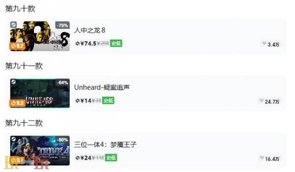 Steam今日史低游戏分享!10月06日史低佳作推荐