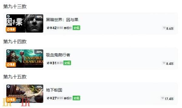 Steam今日史低游戏分享!10月06日史低佳作推荐