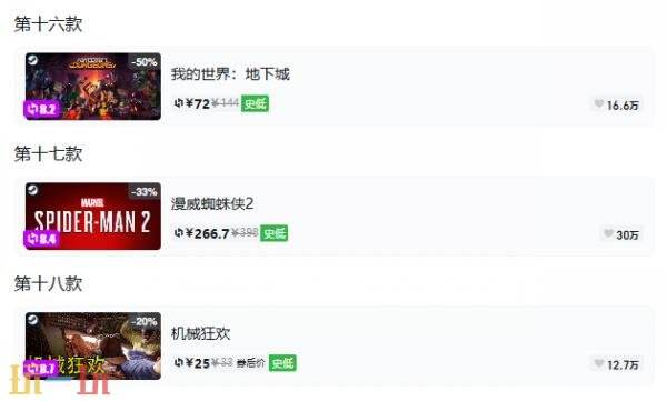 Steam今日史低游戏分享!10月07日史低佳作推荐