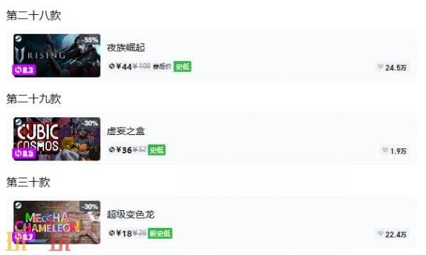 Steam今日史低游戏分享!10月07日史低佳作推荐