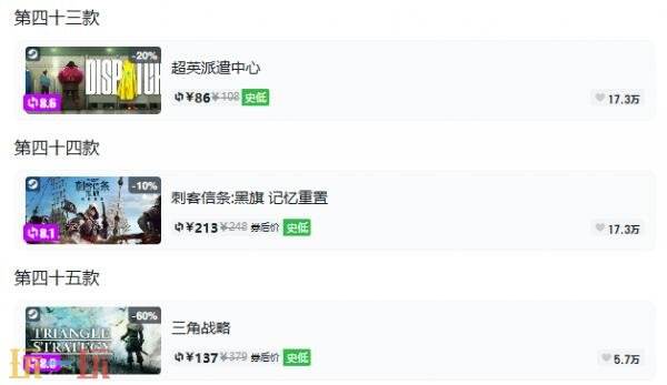 Steam今日史低游戏分享!10月07日史低佳作推荐