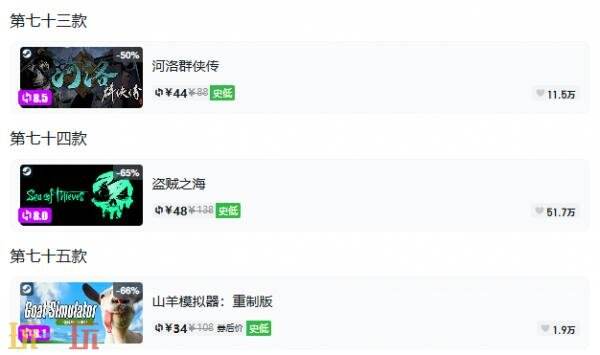 Steam今日史低游戏分享!10月07日史低佳作推荐