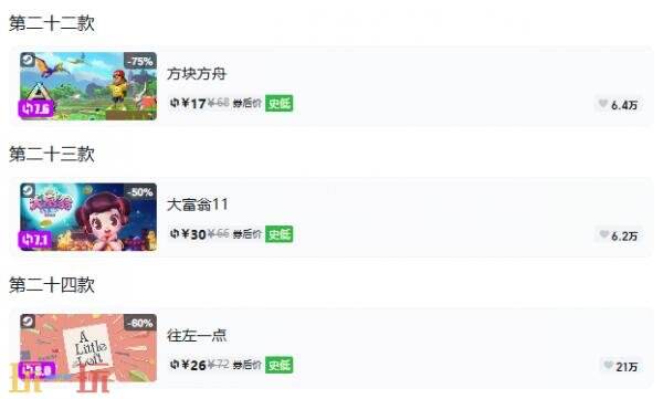 Steam今日史低游戏分享!10月07日史低佳作推荐