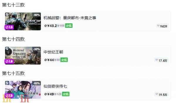 Steam今日史低游戏分享！10月09日史低佳作推荐