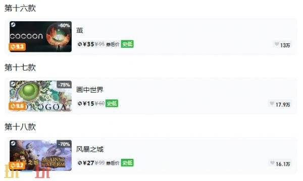 Steam今日史低游戏分享!10月13日史低佳作推荐