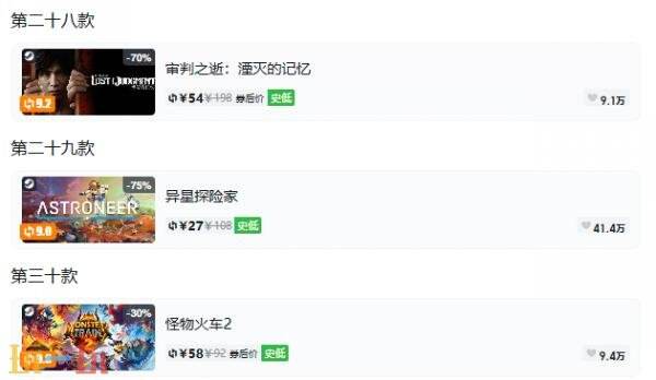 Steam今日史低游戏分享!10月13日史低佳作推荐