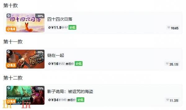 Steam今日史低游戏分享!10月16日史低佳作推荐