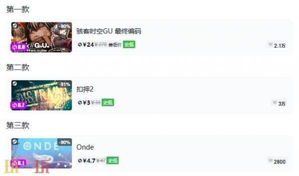 Steam今日史低游戏分享!10月16日史低佳作推荐