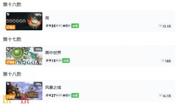 Steam今日史低游戏分享!10月19日史低佳作推荐