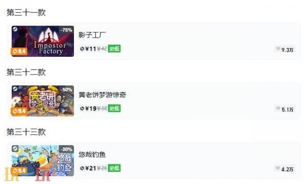 Steam今日史低游戏分享!10月20日史低佳作推荐