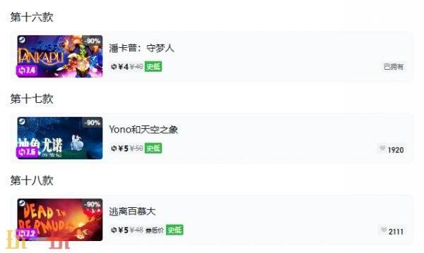 Steam今日史低游戏分享!10月20日史低佳作推荐