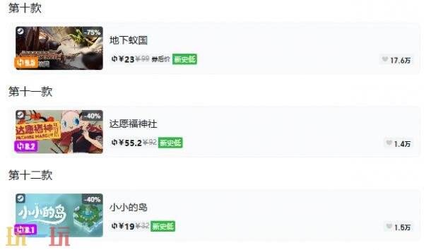 Steam今日史低游戏分享!10月21日史低佳作推荐