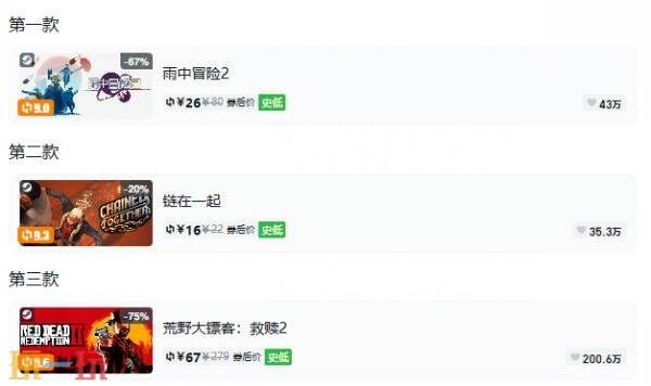 Steam今日史低游戏分享!10月21日史低佳作推荐
