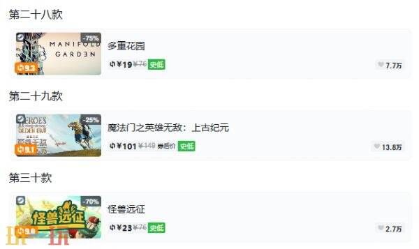 Steam今日史低游戏分享!10月21日史低佳作推荐