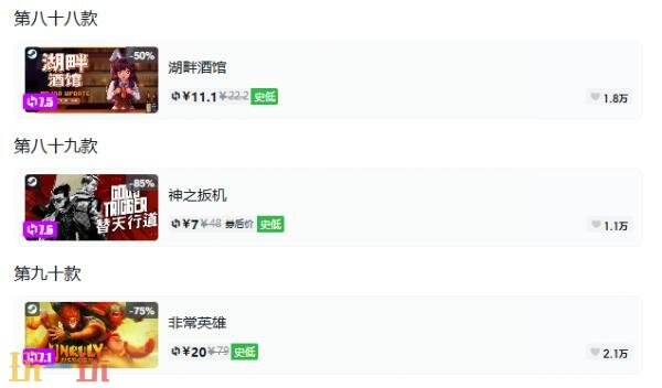 Steam今日史低游戏分享!10月21日史低佳作推荐