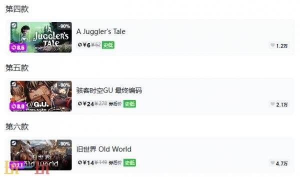 Steam今日史低游戏分享!10月21日史低佳作推荐