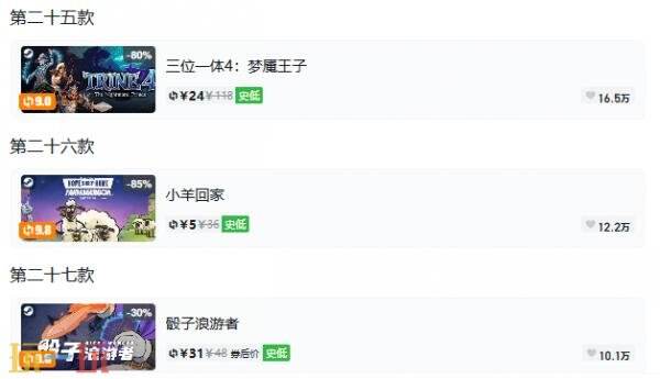 Steam今日史低游戏分享!10月22日史低佳作推荐