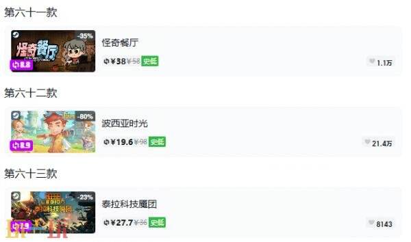 Steam今日史低游戏分享!10月22日史低佳作推荐