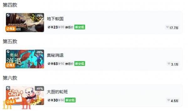 Steam今日史低游戏分享!10月22日史低佳作推荐