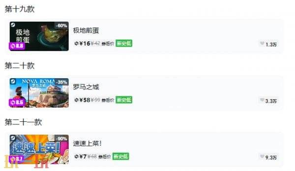 Steam今日史低游戏分享!10月22日史低佳作推荐